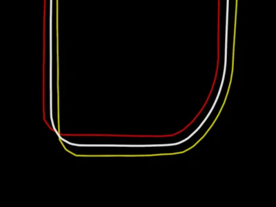There are three lines: two parts that have undergone shrinkage (red and yellow) and the golden surface (white)