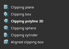 Available clipping tools in VGSTUDIO MAX
