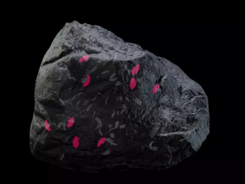 Animated transparent 3D-visualization of the coprolite