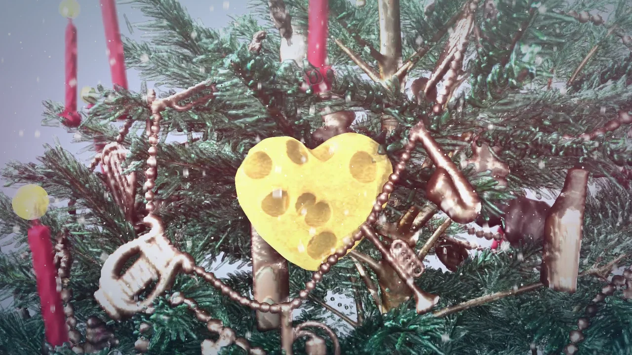 Cheese on a Christmas tree