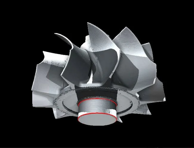 A turbine with a cylinder fit around its core