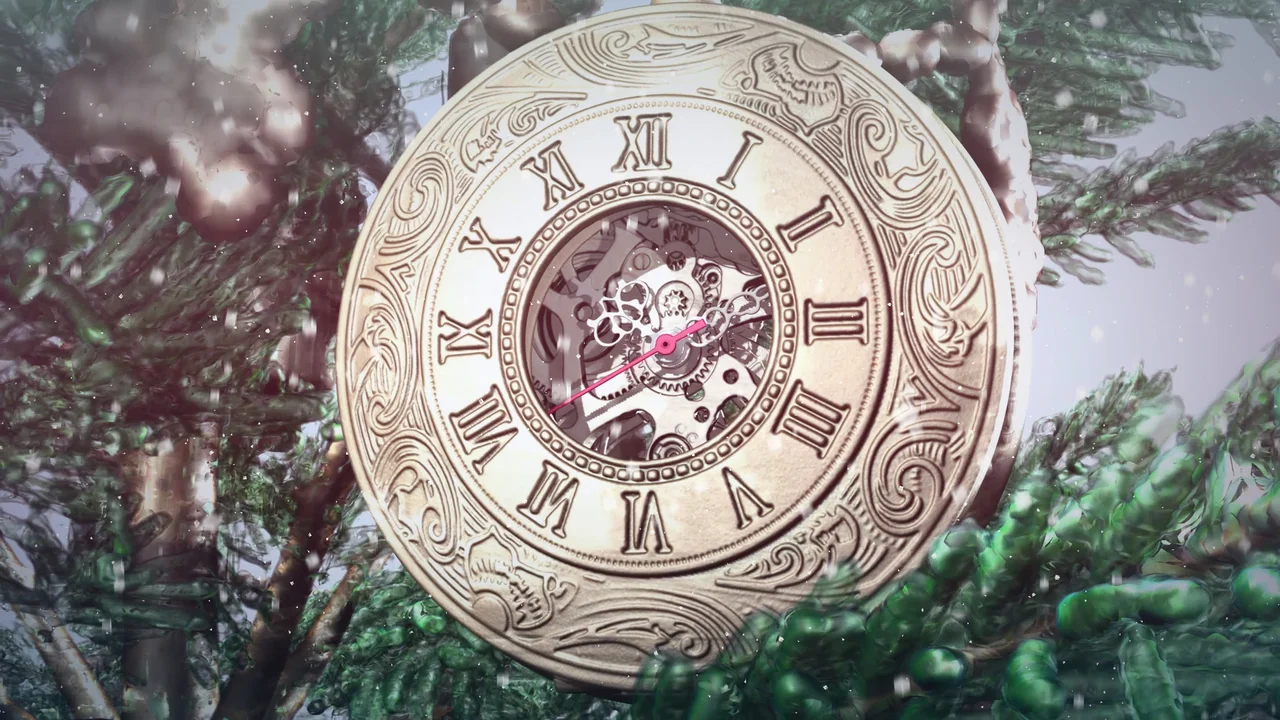 Pocket watch on a Christmas tree