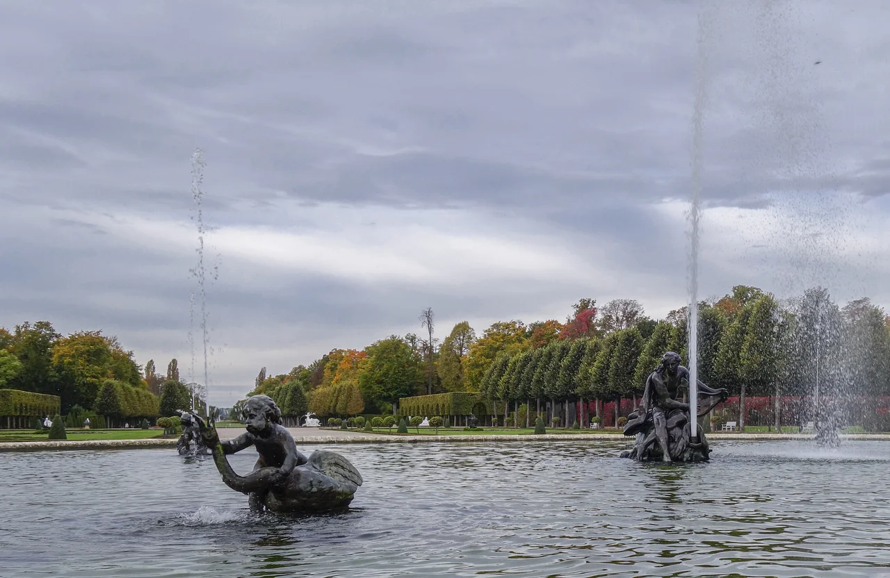 The Arion Fountain in Schwetzingen Palace: bronze copies of the original lead statues
