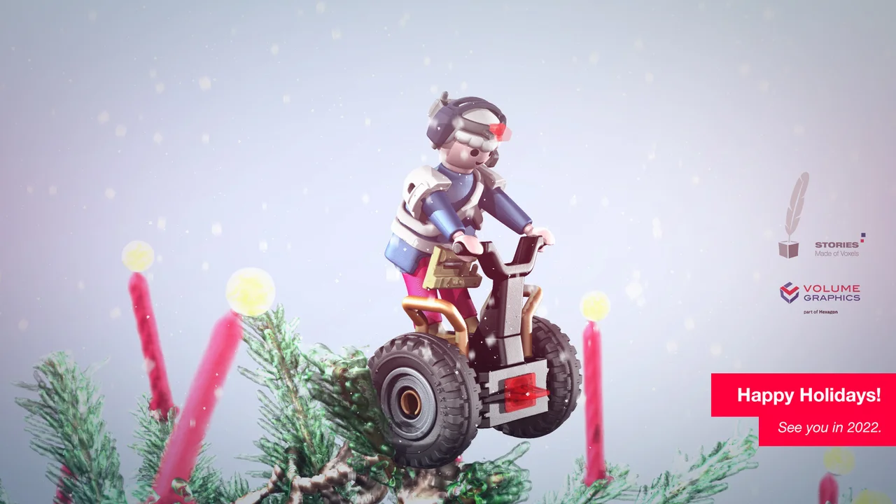 HD wallpaper with a Playmobil toy on a Christmas tree