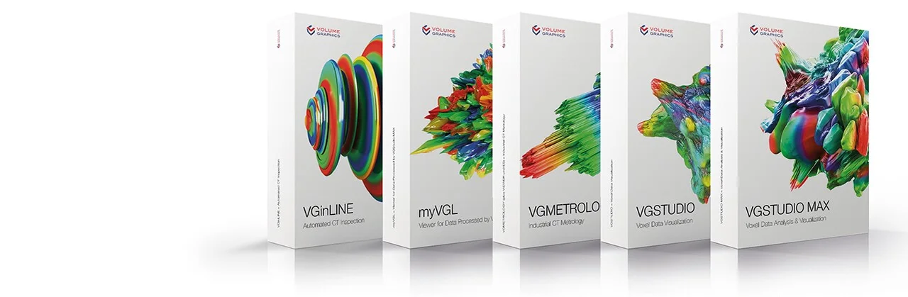 Packshots of the Volume Graphics Family of Products