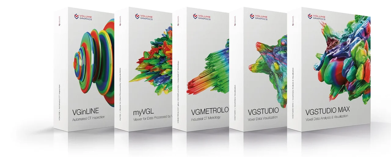 Mit der Volume Graphics Produktfamilie – bestehend aus VGSTUDIO MAX, VGSTUDIO, VGMETROLOGY, VGinLINE und myVGL – lassen sich alle Arten von Analysen und Visualisierungen direkt auf Daten der industriellen Computertomographie (CT) durchführen. 
